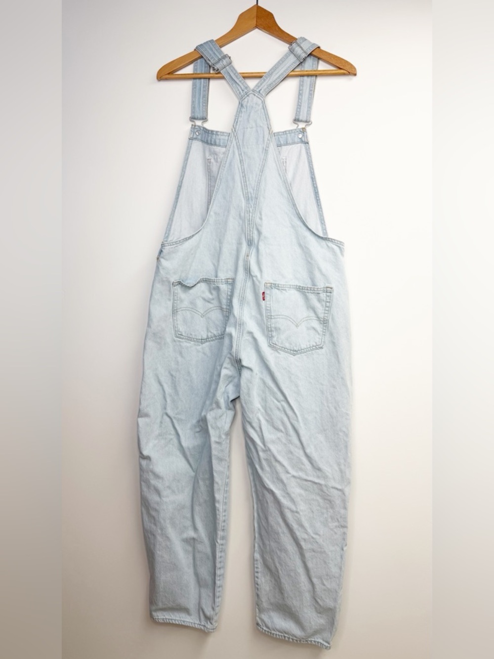 Levi’s Vintage Overalls Light Wash Straight Leg Workwear Size Large - Picture 6 of 10